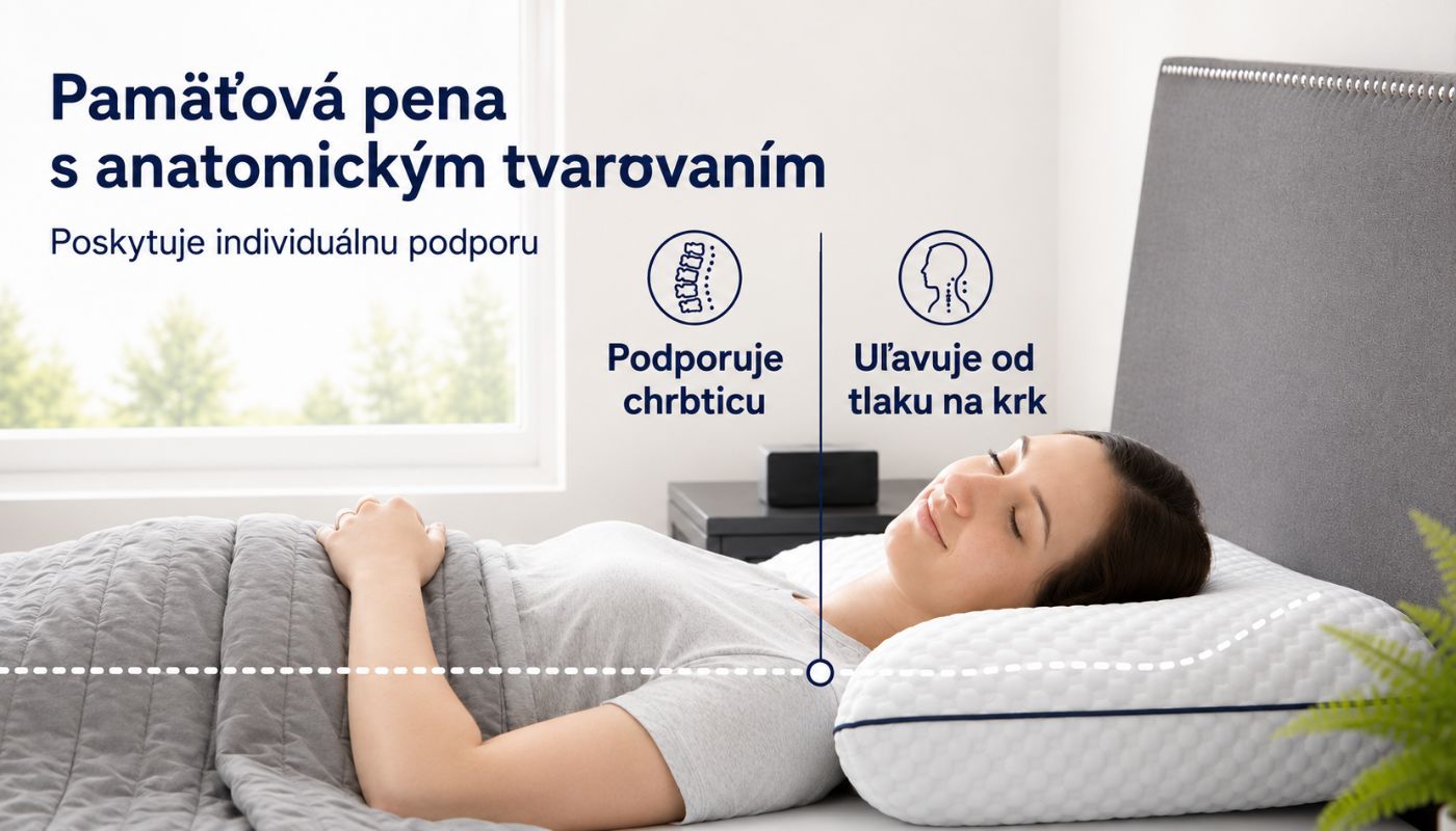 Pamäťová pena vankúša Miweli Basic Pillow